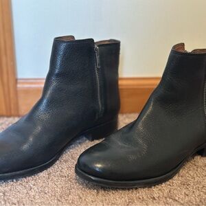 Frye Black Leather Ankle Boots